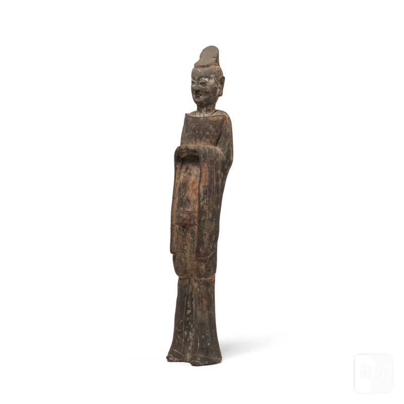 北魏 陶武士俑 | GRANDE STATUETTE D'UN GUERRIER EN TERRE CUITE - 图5